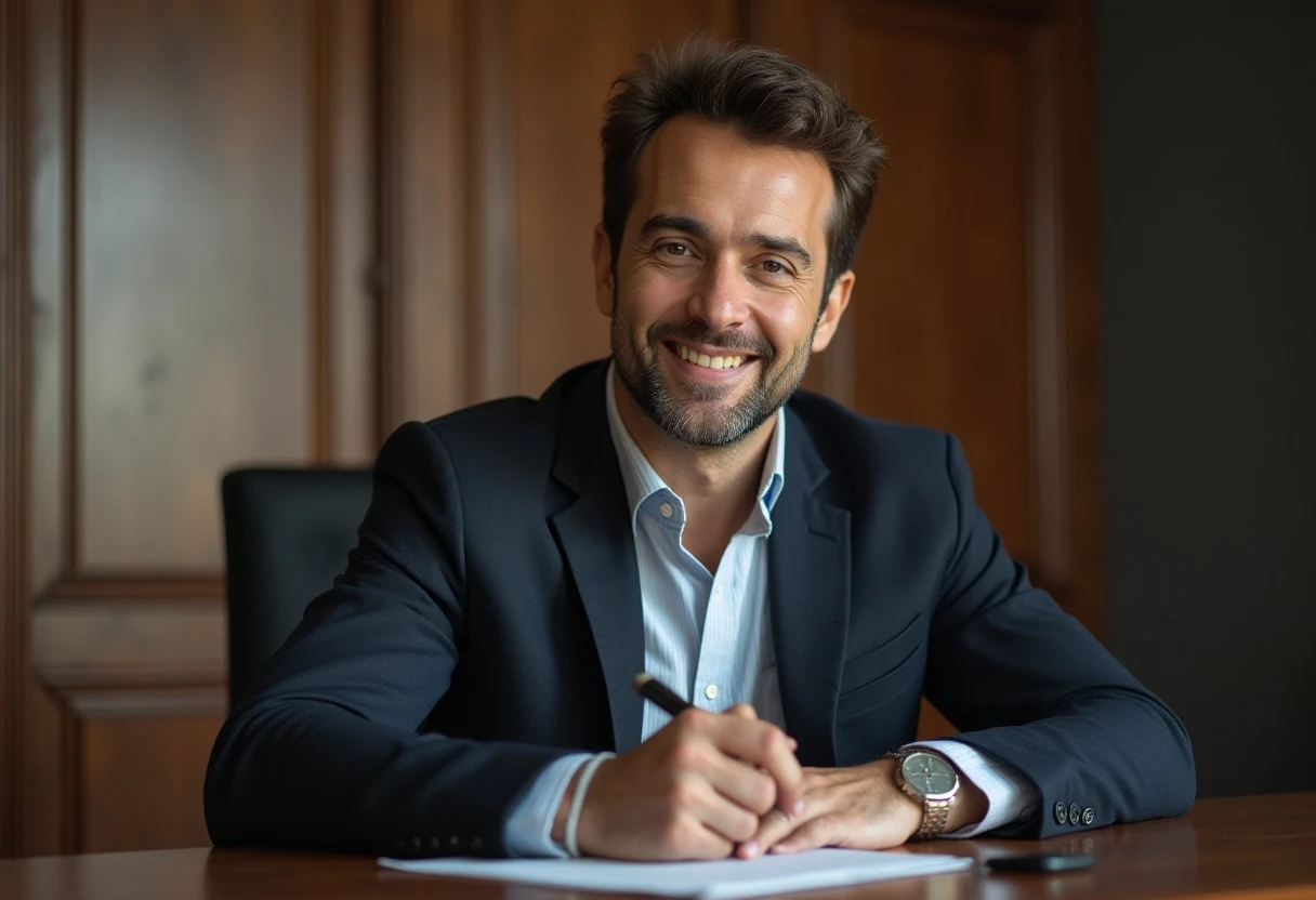 advogado olhando para a camera